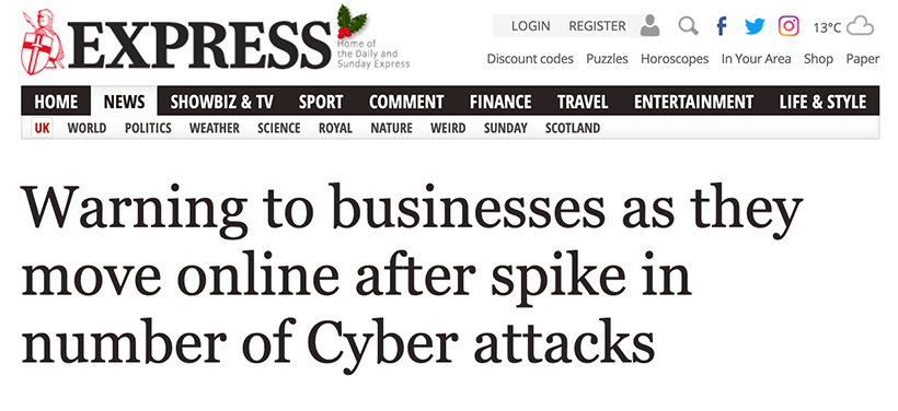 Article in Sunday Express re Cyber Security