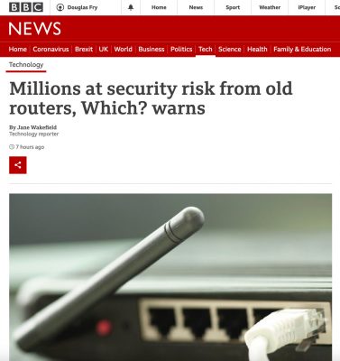 BBC Article discussing how unsafe old routers are